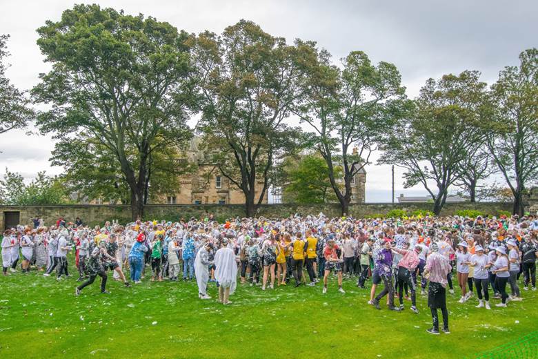Students in the foam fight